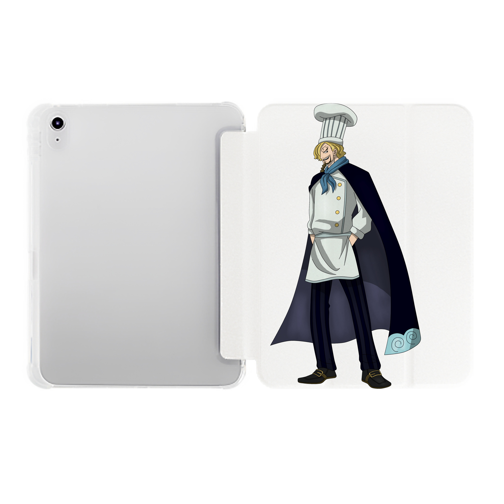 （画像用） ワンピース サンジ ONE PIECE Sanji IPad ケース ペン収納付き 三つ折りスタンド PUレザー×シリコン 対応機種9.5/10.5/10.9インチ